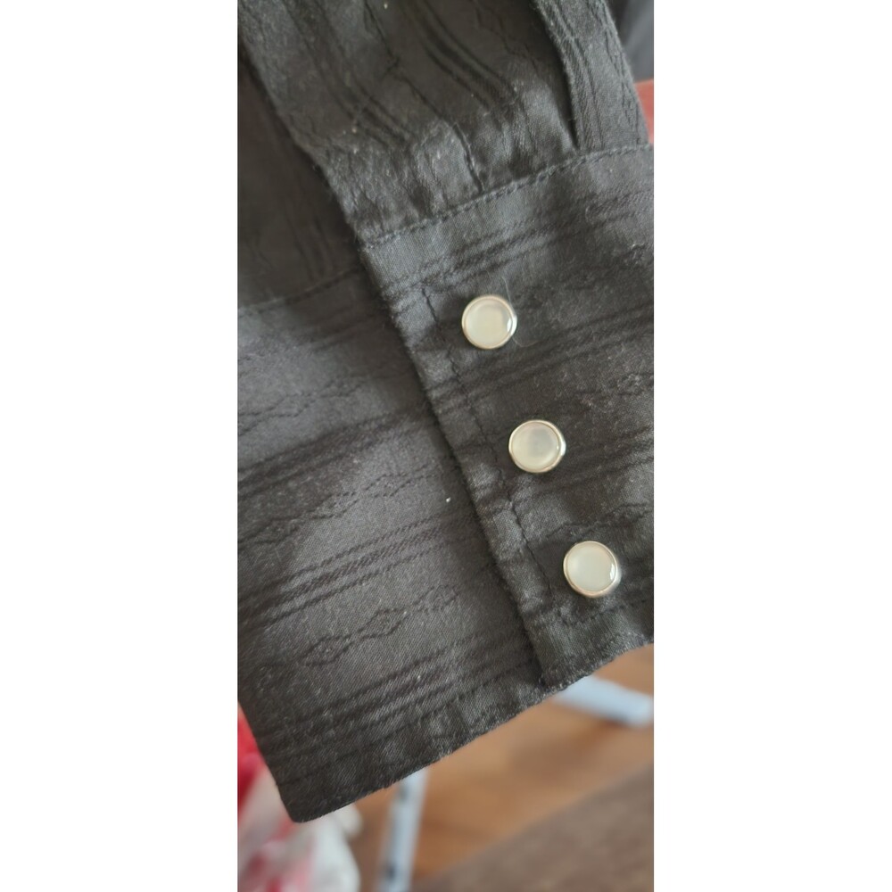 Ely Cattleman Shirt Mens Large Black Pearl Snap Western Cowboy Button Up A500 - Picture 6 of 10